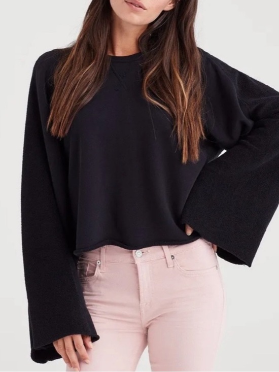 7 For All Mankind Tops - 7 for All Mankind Flare Sleeve Crop Sweatshirt - medium